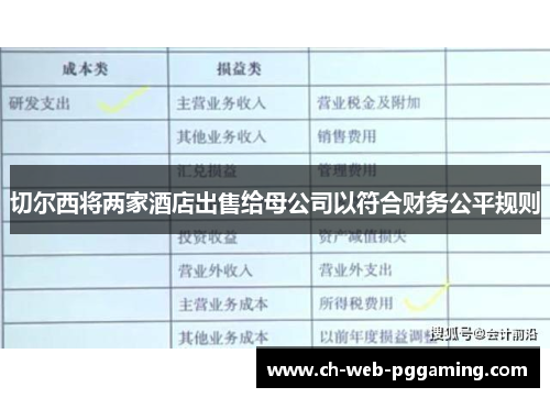 切尔西将两家酒店出售给母公司以符合财务公平规则